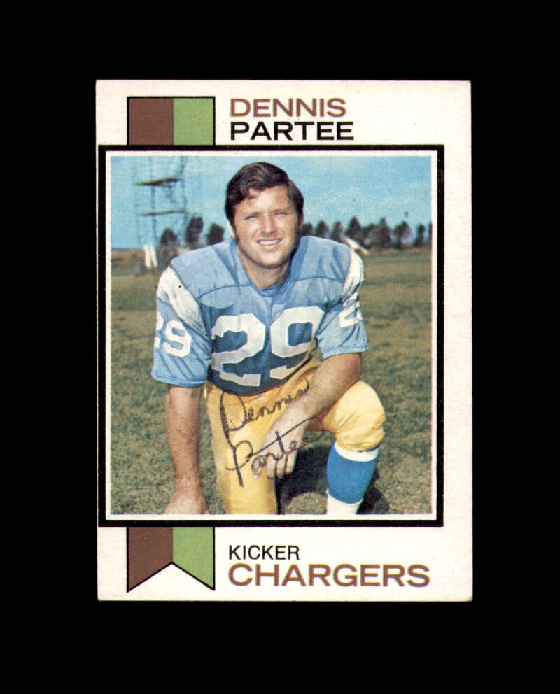 Dennis Partee Signed 1973 Topps San Diego Chargers Autograph