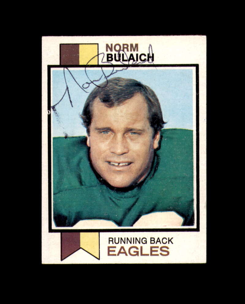 Norm Bulaich Signed 1973 Topps Philadelphia Eagles Autograph