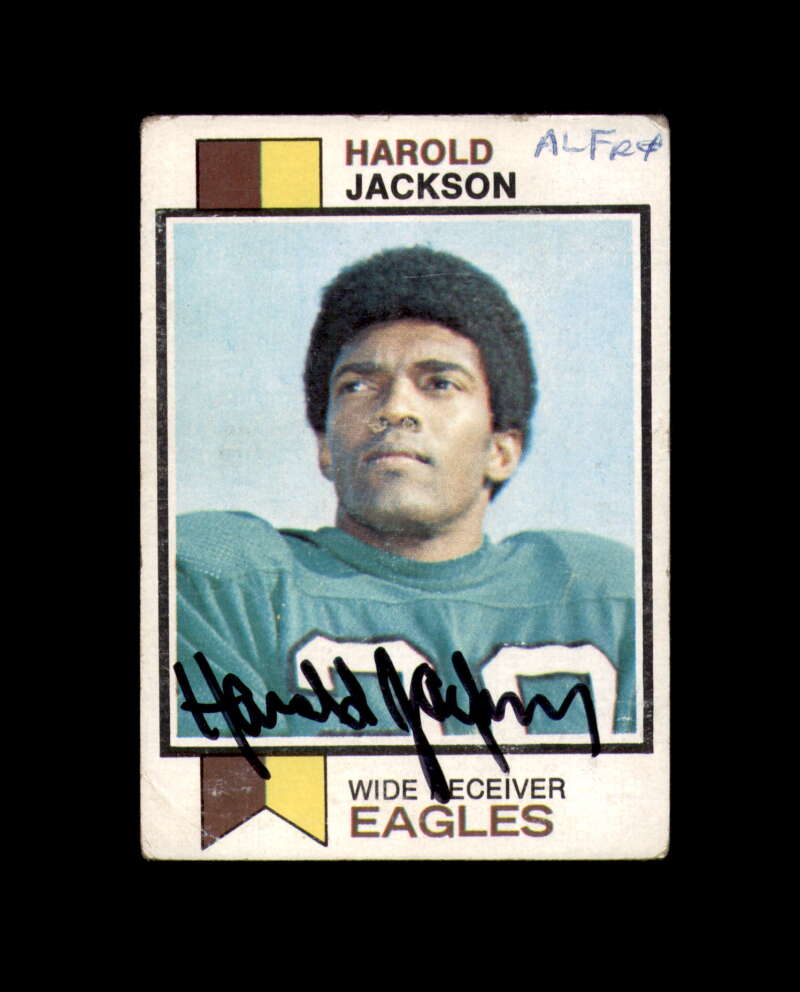 Harold Jackson Signed 1973 Topps Philadelphia Eagles Autograph
