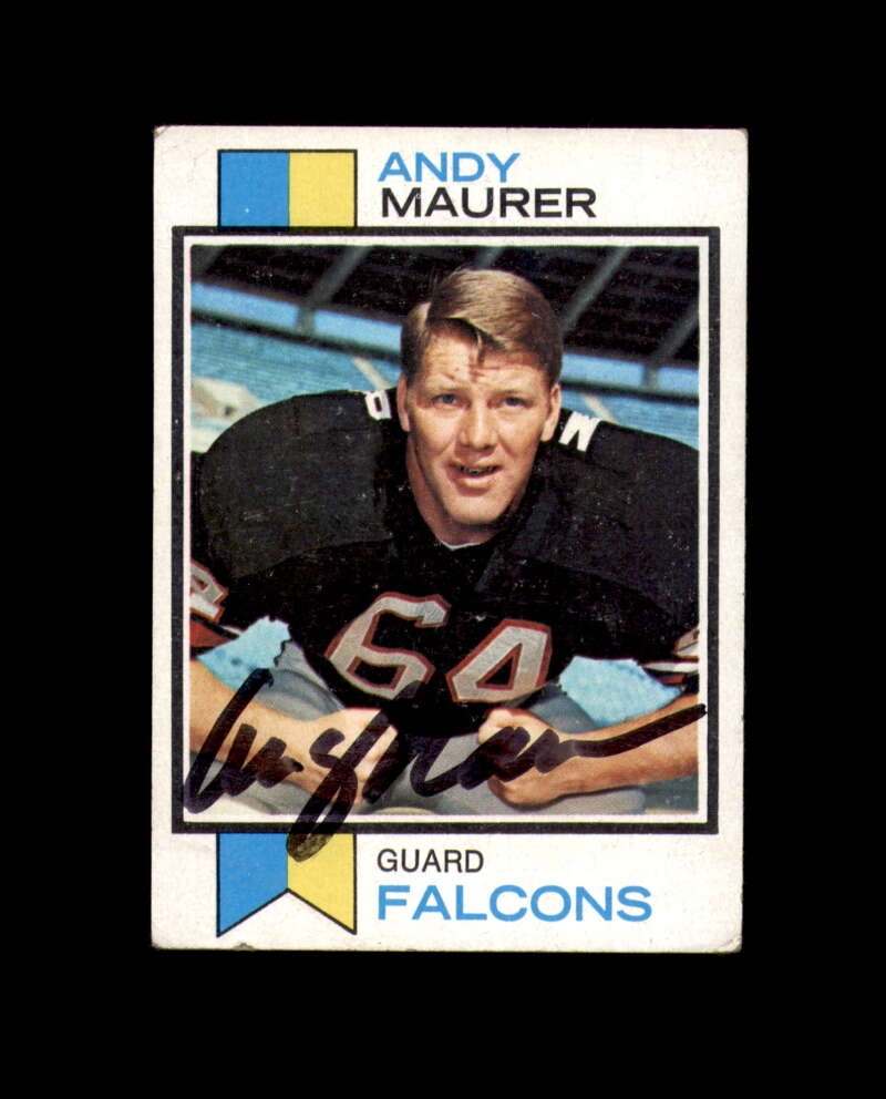 Andy Maurer Signed 1973 Topps Atlanta Falcons Autograph