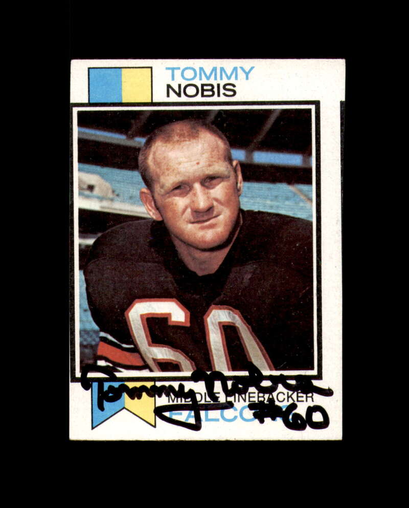 Tommy Nobis Signed 1973 Topps Atlanta Falcons Autograph
