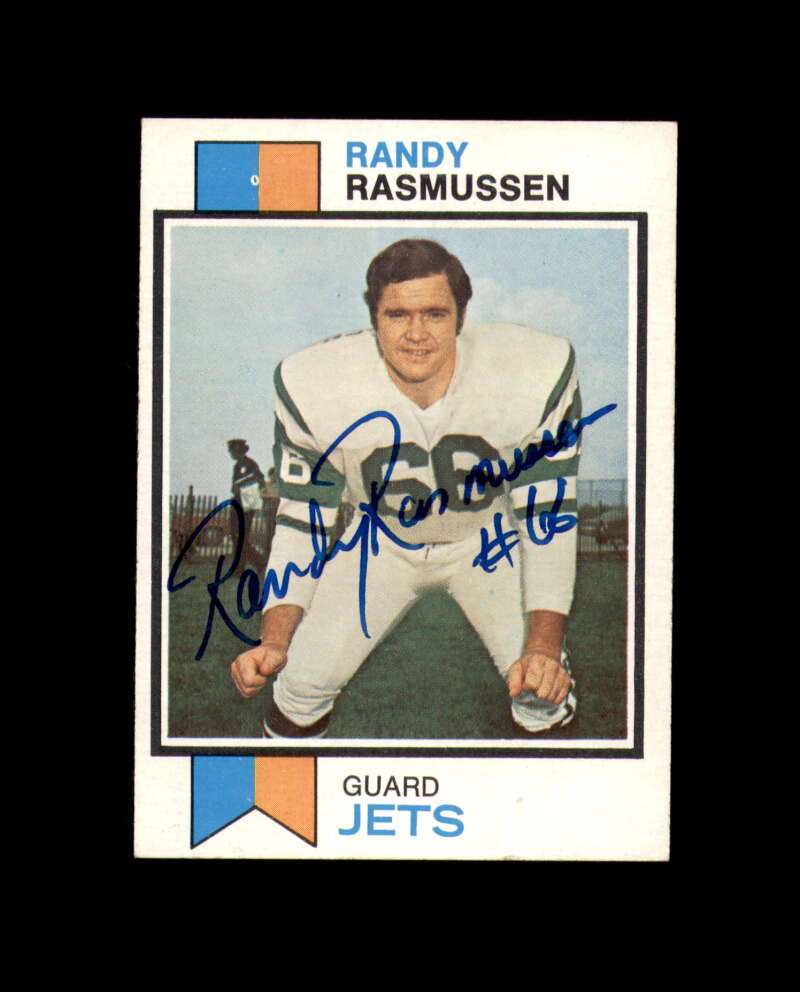 Randy Masmussen Signed 1973 Topps New York Jets Autograph