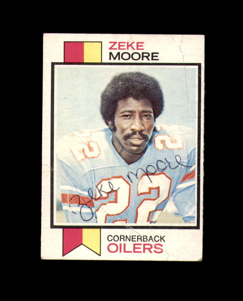 Zeke Moore Signed 1973 Topps Houston Oilers Autograph