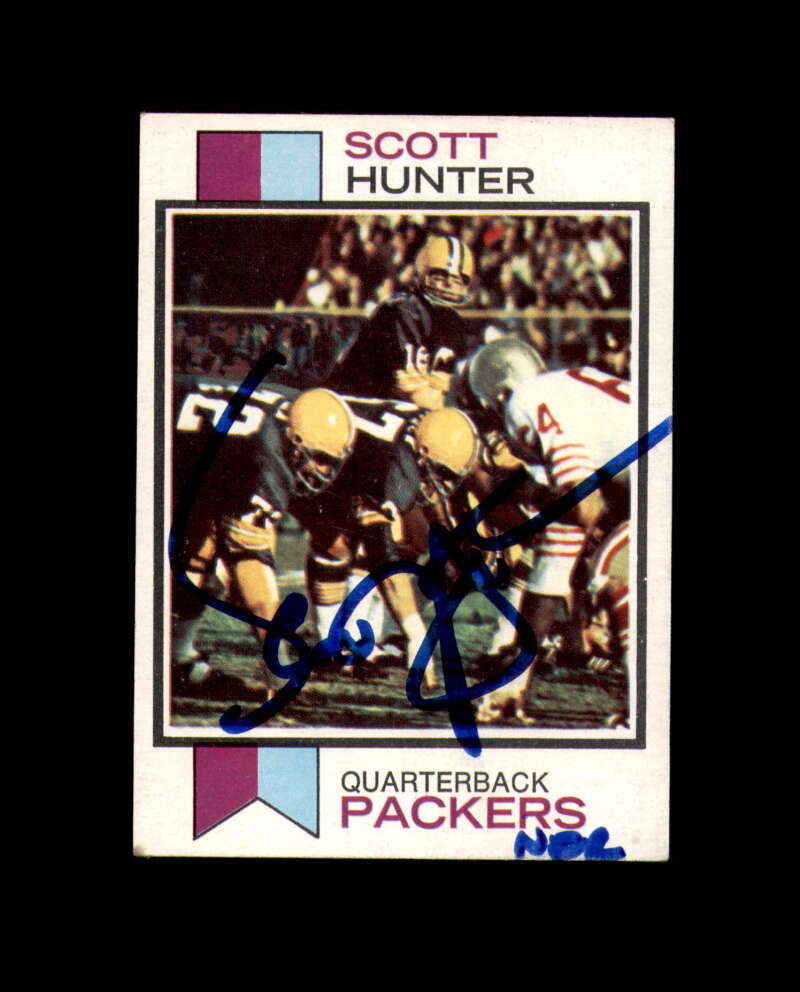 Scott Hunter Signed 1973 Topps Green Bay Packers Autograph