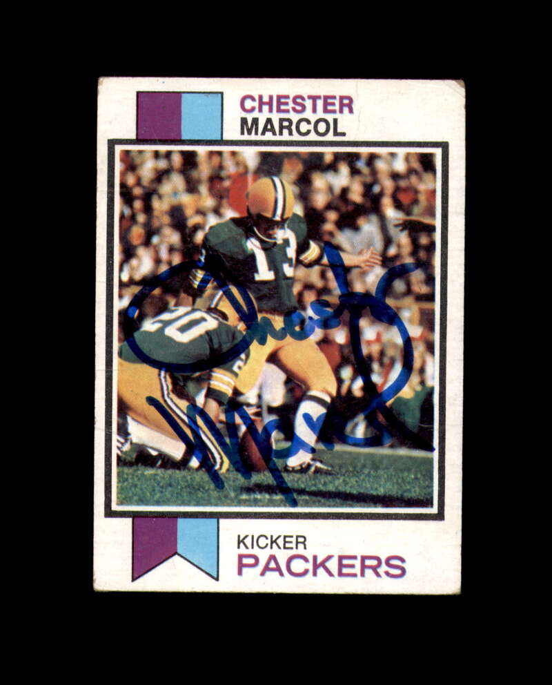 Chester Marcol Signed 1973 Topps Green Bay Packers Autograph
