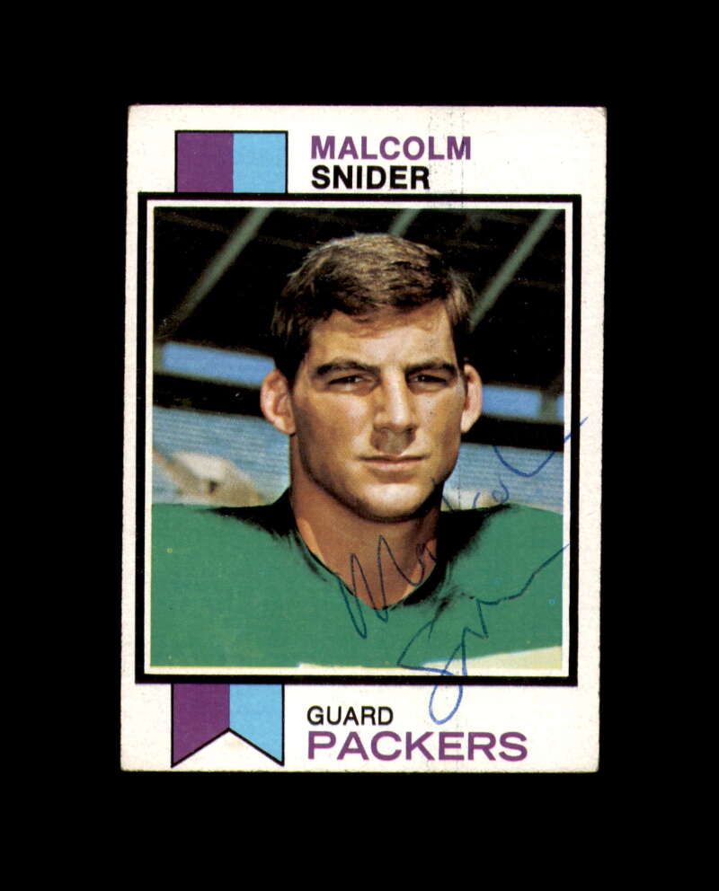 Malcolm Snider Signed 1973 Topps Green Bay Packers Autograph