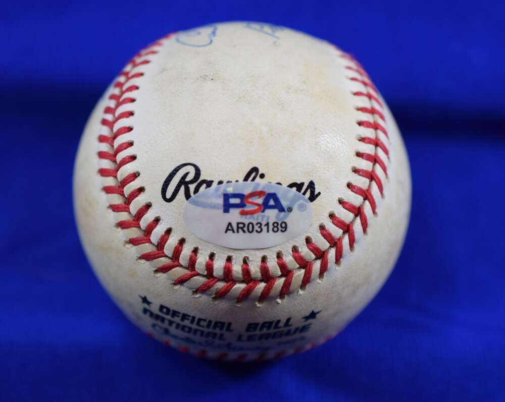 Reese Furillo Newcombe Amoros PSA DNA Autograph National League Feeney Signed by 4 Baseball ONL