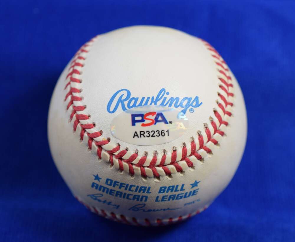 Eddie Layton PSA DNA Auto American League Signed Baseball Yankees Organist