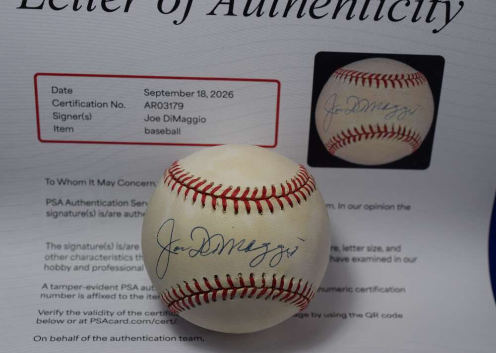 Joe DiMaggio PSA DNA Loa Autograph American League Signed Baseball OAL
