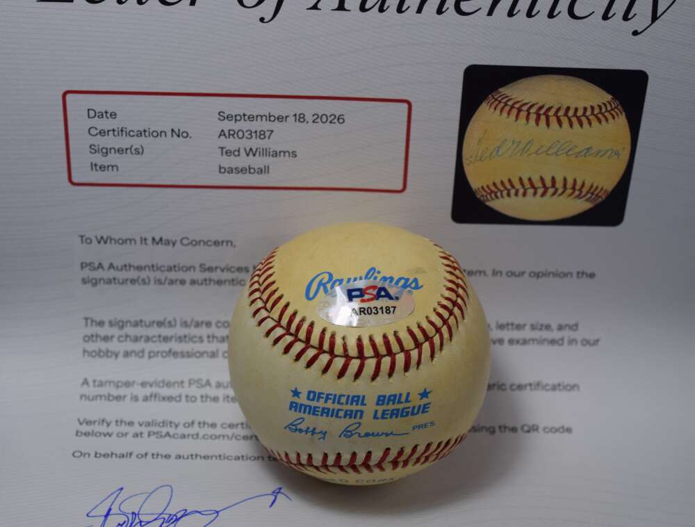 Ted Williams PSA DNA Loa Autograph American League Signed Baseball OAL
