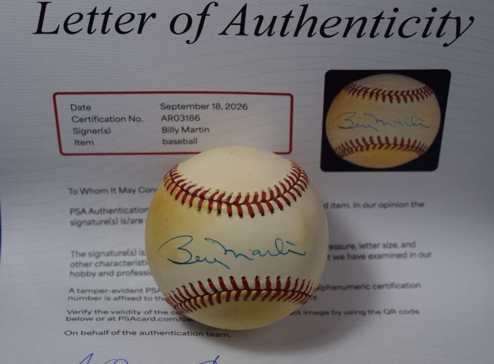 Billy Martin PSA DNA Loa Autograph American League Signed Baseball OAL