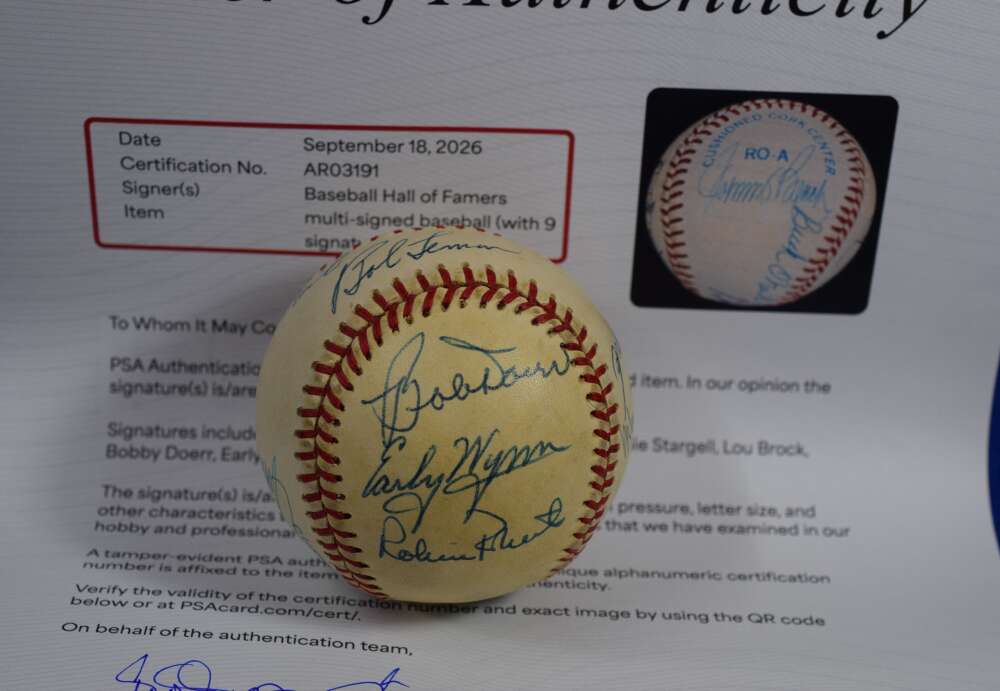 Baseball HOFers PSA DNA Autograph American League Signed by 9 Baseball OAL