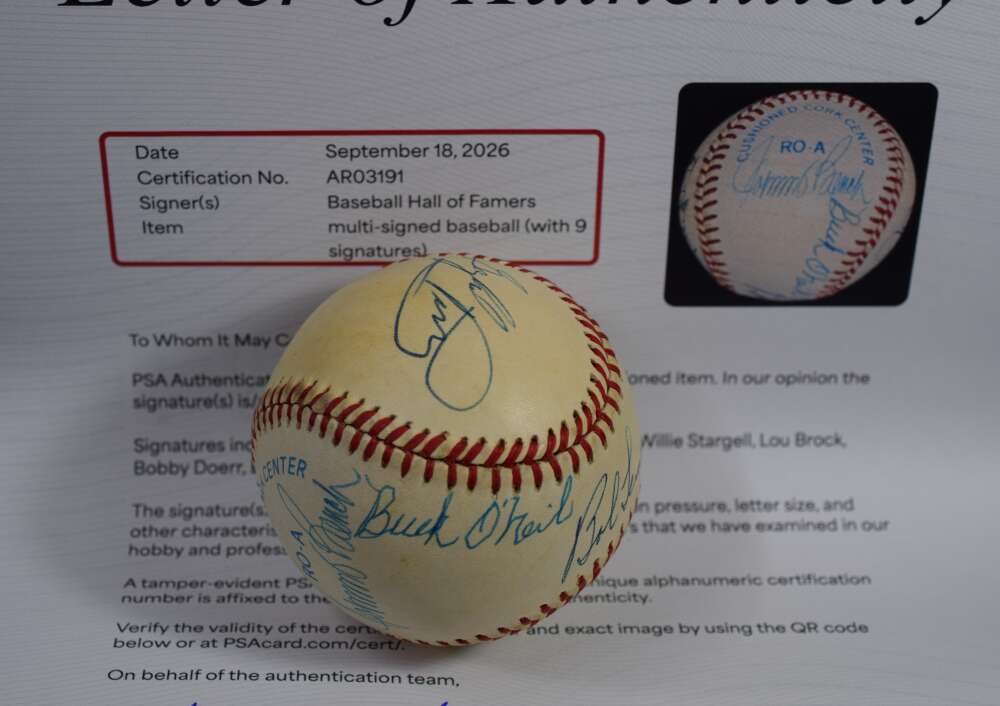 Baseball HOFers PSA DNA Autograph American League Signed by 9 Baseball OAL