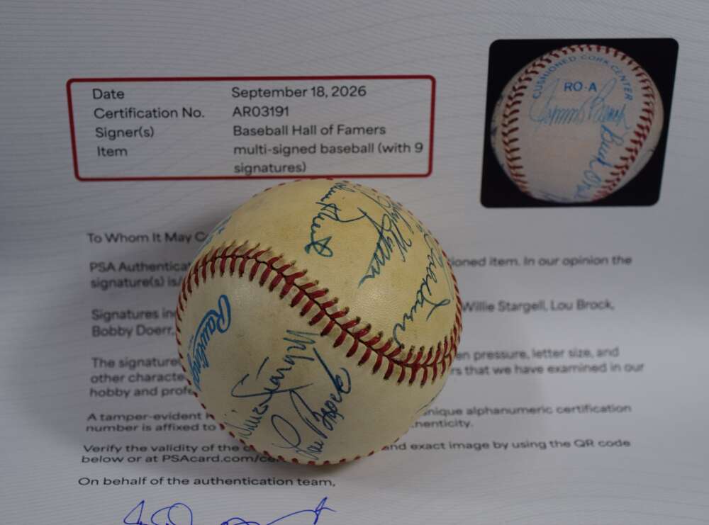 Baseball HOFers PSA DNA Autograph American League Signed by 9 Baseball OAL