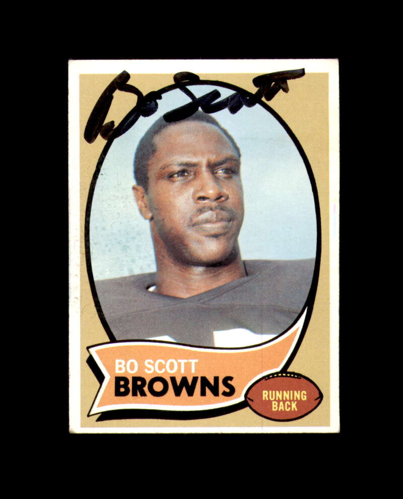 Bo Scott Signed 1970 Topps Cleveland Browns Autograph