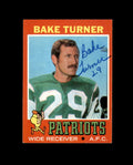 Bake Turner Signed 1971 Topps New England Patriots Autograph
