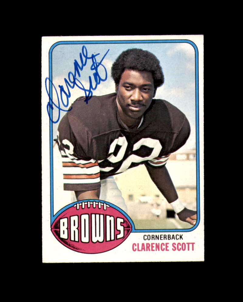 Clarence Scott Signed 1976 Topps Cleveland Browns Autograph