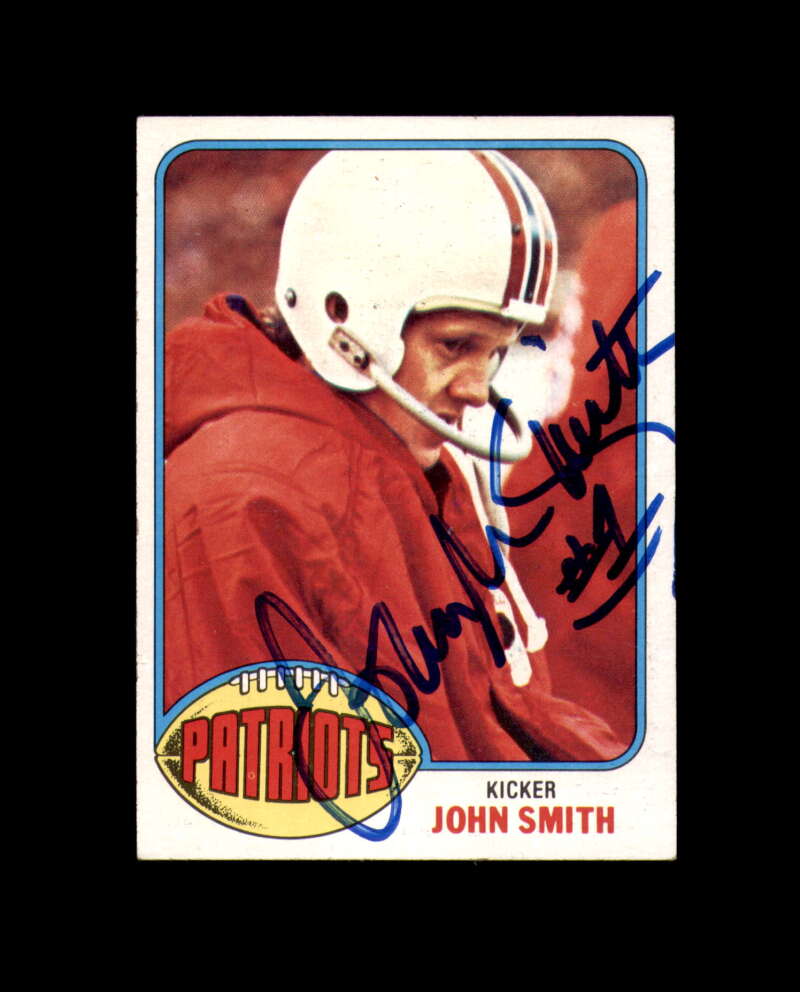 John Smith Signed 1976 Topps New England Patriots Autograph