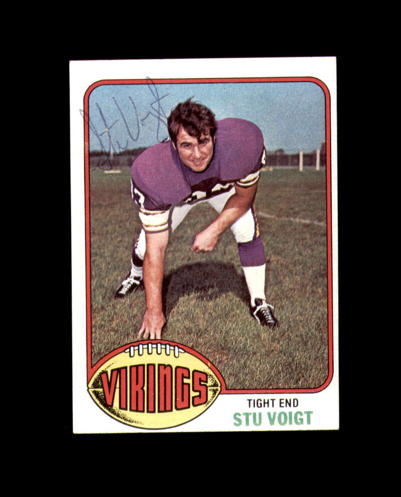 Stu Voigt Signed 1976 Topps Minnesota Vikings Autograph