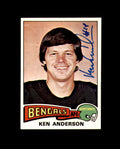 Ken Anderson Signed 1975 Topps Cincinnati Bengals Autograph