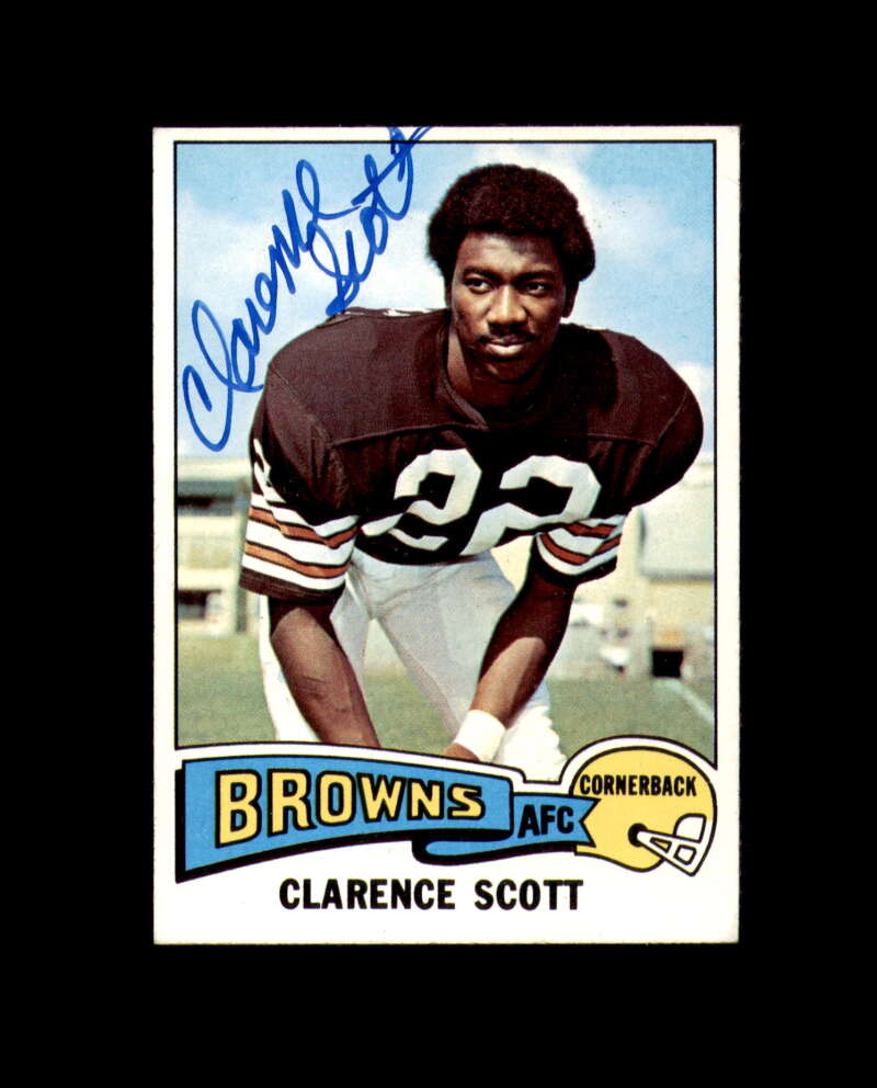 Clarence Scott Signed 1975 Topps Cleveland Browns Autograph