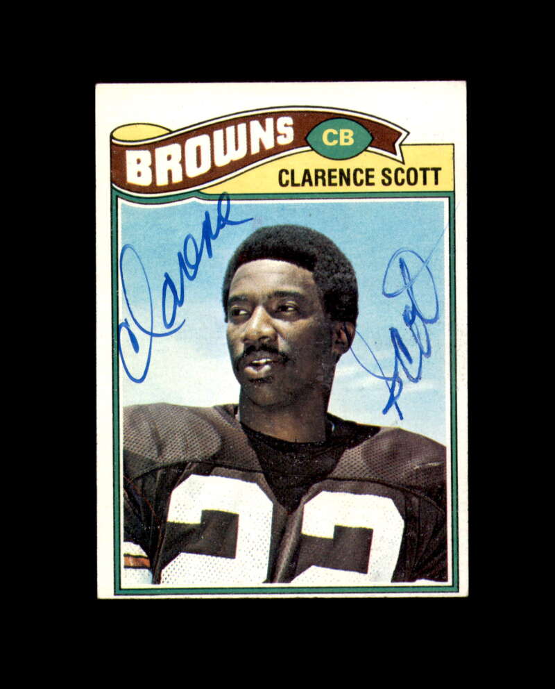 Clarence Scott Signed 1977 Topps Cleveland Browns Autograph