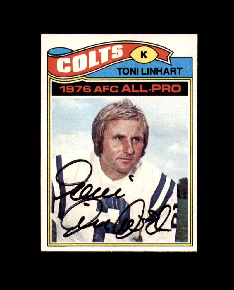 Toni Linhart Signed 1977 Topps Baltimore Colts Autograph