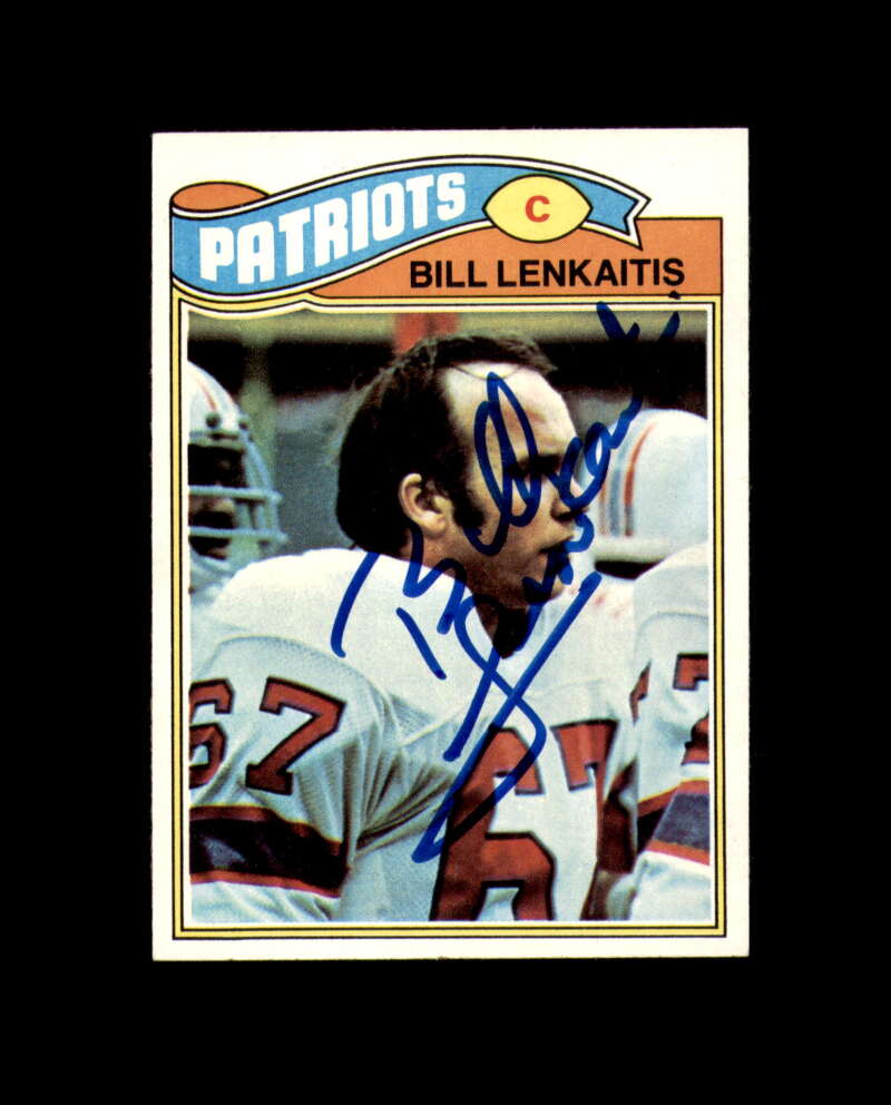 Bill Lenkaitis Signed 1977 Topps New England Patriots Autograph
