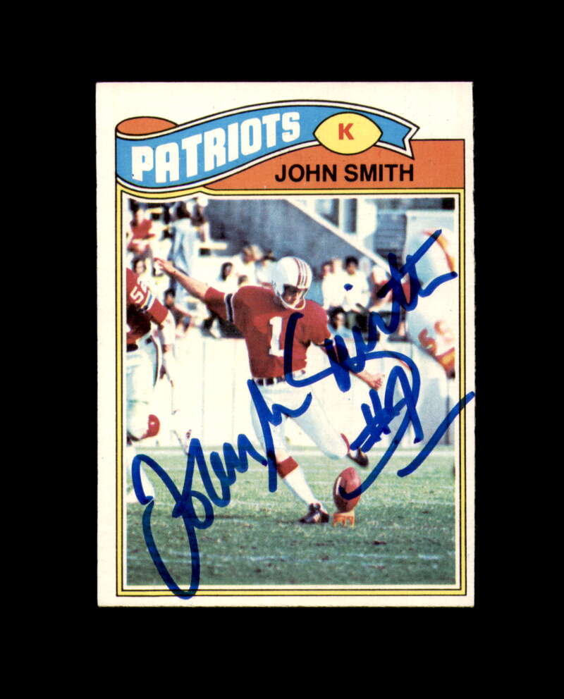 John Smith Signed 1977 Topps New England Patriots Autograph