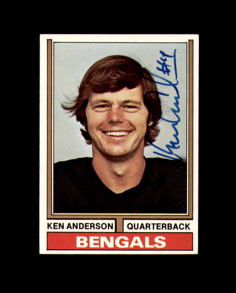 Ken Anderson Signed 1974 Topps Cincinnati Bengals Autograph
