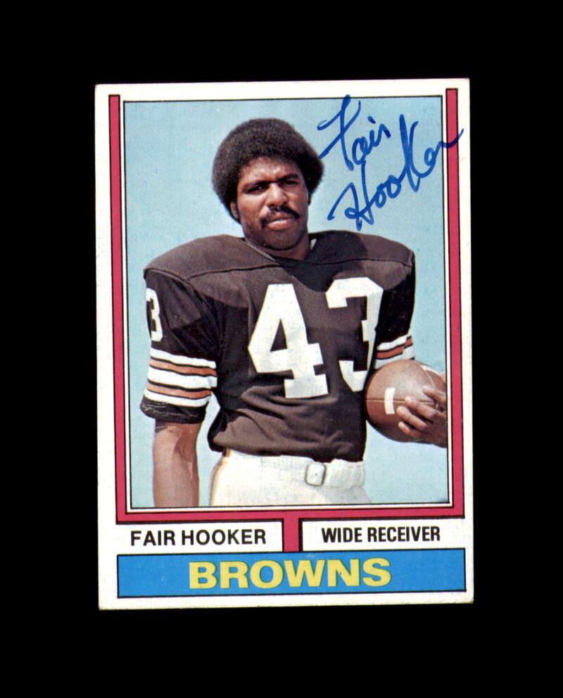 Fair Hooker Signed 1974 Topps Cleveland Browns Autograph