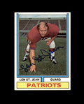 Len St. Jean Signed 1974 Topps New England Patriots Autograph
