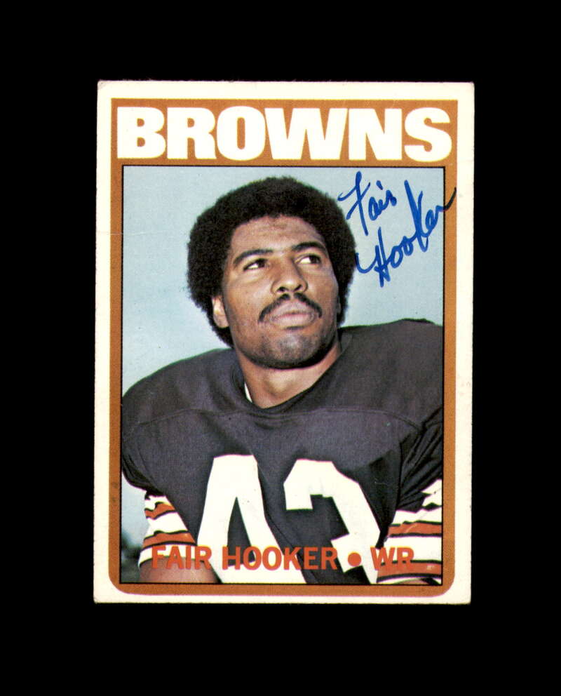 Fair Hooker Signed 1972 Topps Cleveland Browns Autograph