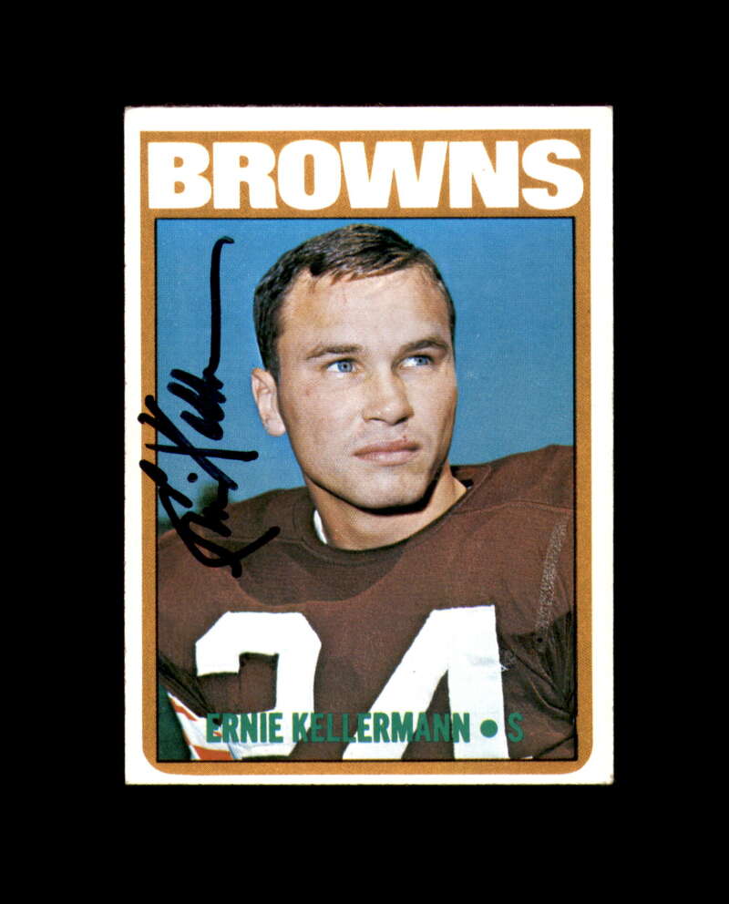 Ernie Kellermann Signed 1972 Topps Cleveland Browns Autograph