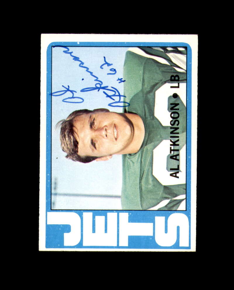 Al Atkinson Signed 1972 Topps New York Jets Autograph