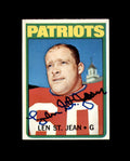 Len St. Jean Signed 1972 Topps New England Patriots Autograph