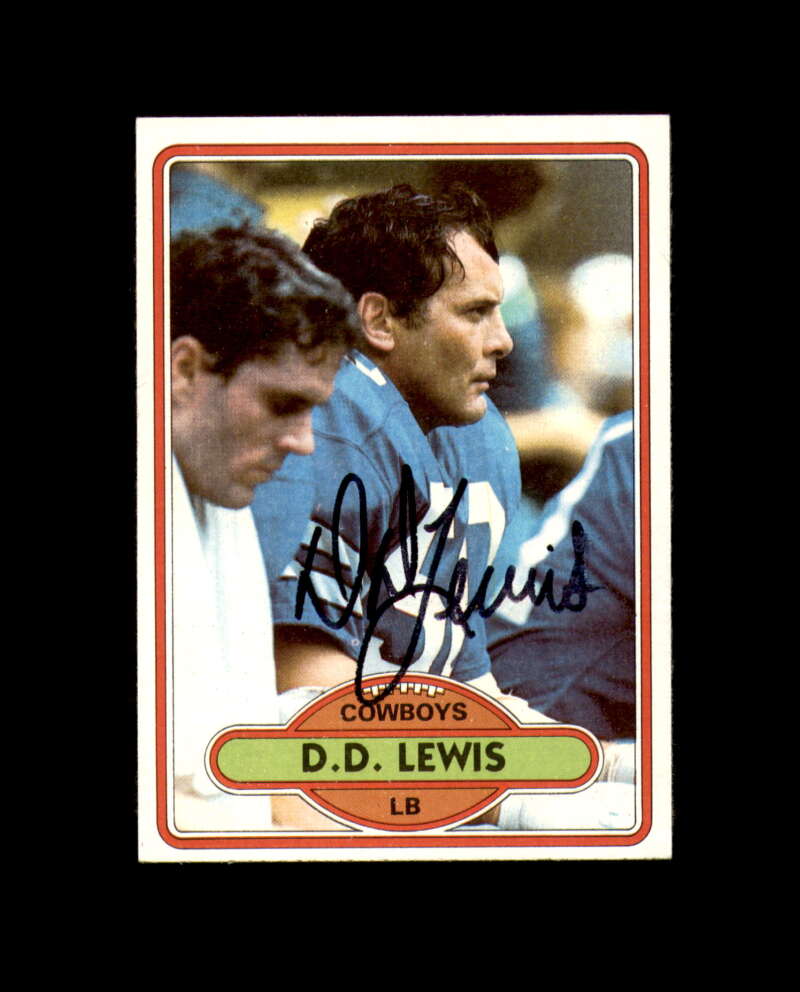 D.D. Lewis Signed 1980 Topps Cowboys Autograph