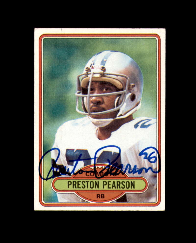 Preston Pearson Signed 1980 Topps Cowboys Autograph