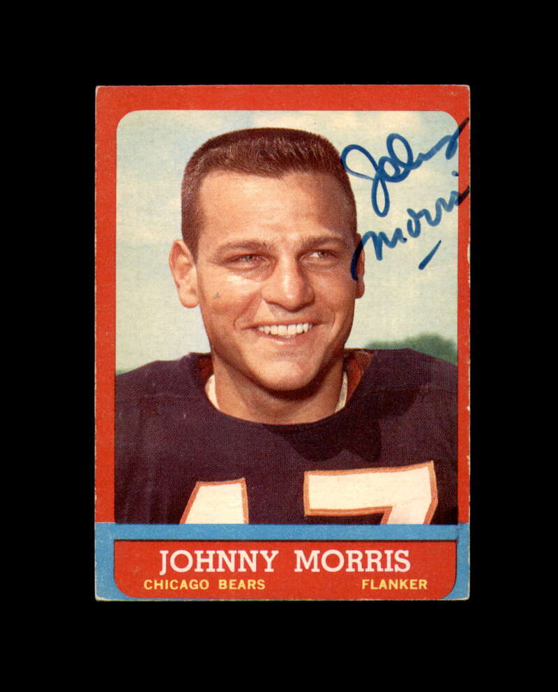 Johnny Morris Signed 1963 Topps Bears Autograph