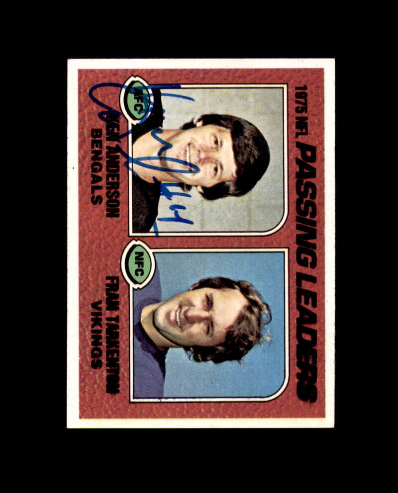 Ken Anderson Signed 1976 Topps 1975 Leaders Cincinnati Bengals Autograph