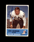 Ken Adamson Signed 1962 Fleer Denver Broncos Autograph