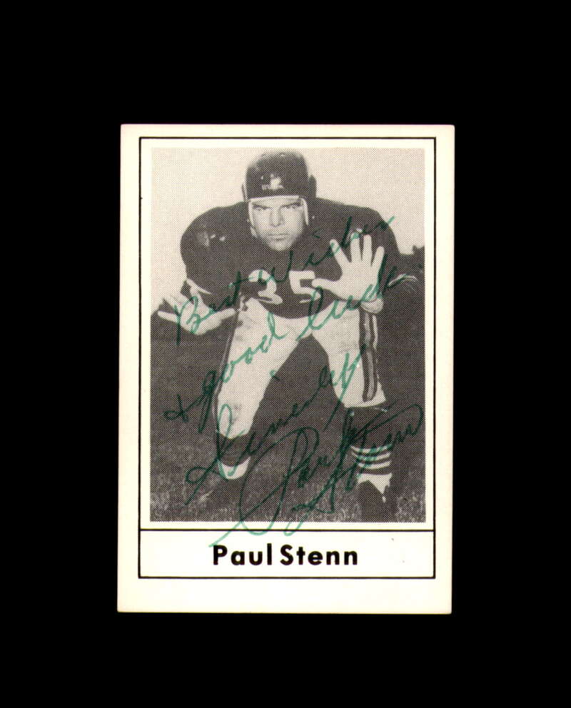 Paul Stenn Signed 1977 Touchdown Club New York Giants Autograph
