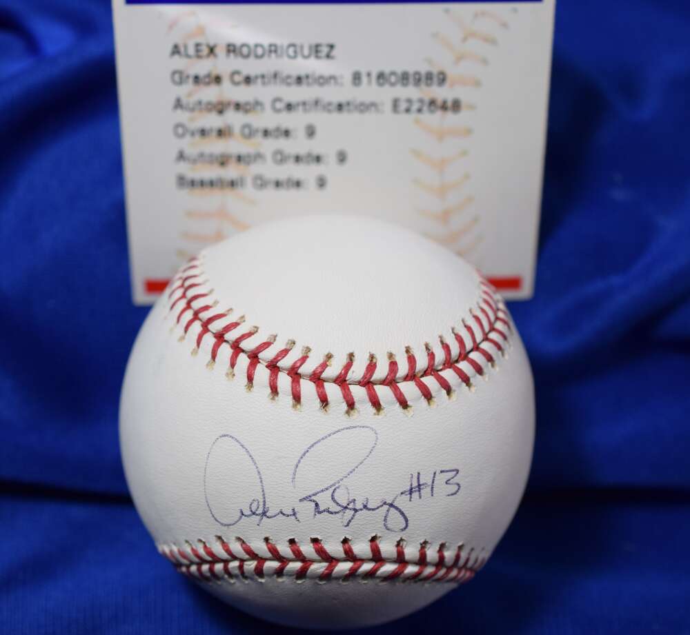 Alex Rodriguez Mint 9 PSA DNA Autograph Major League Signed Baseball OML