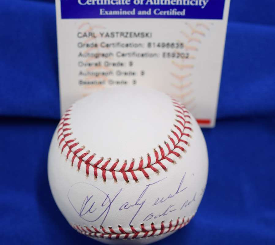 Carl Yastrzemski Mint 9 PSA DNA Autograph Major League Signed Baseball OML