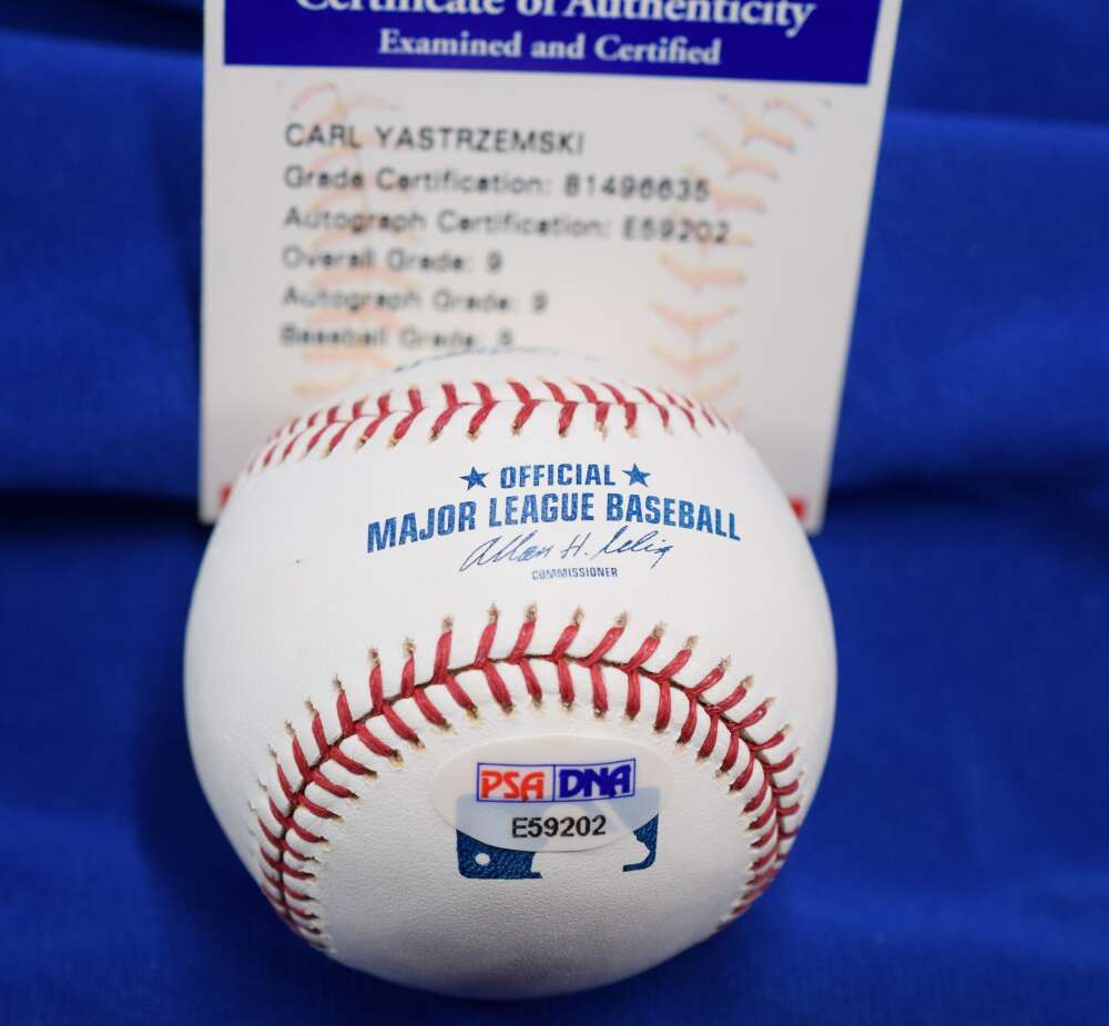 Carl Yastrzemski Mint 9 PSA DNA Autograph Major League Signed Baseball OML