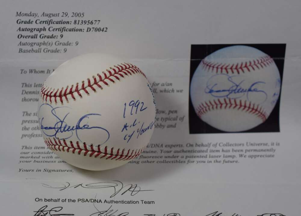 Dennis Eckersley Mint 9 PSA DNA Autograph Major League Signed Baseball OML