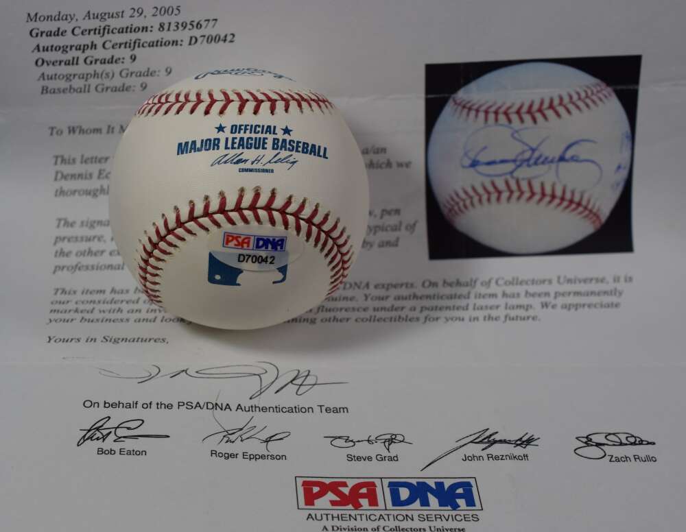 Dennis Eckersley Mint 9 PSA DNA Autograph Major League Signed Baseball OML
