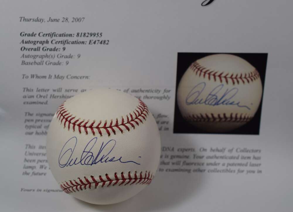 Orel Hershiser Mint 9 PSA DNA Autograph Major League Signed Baseball OML