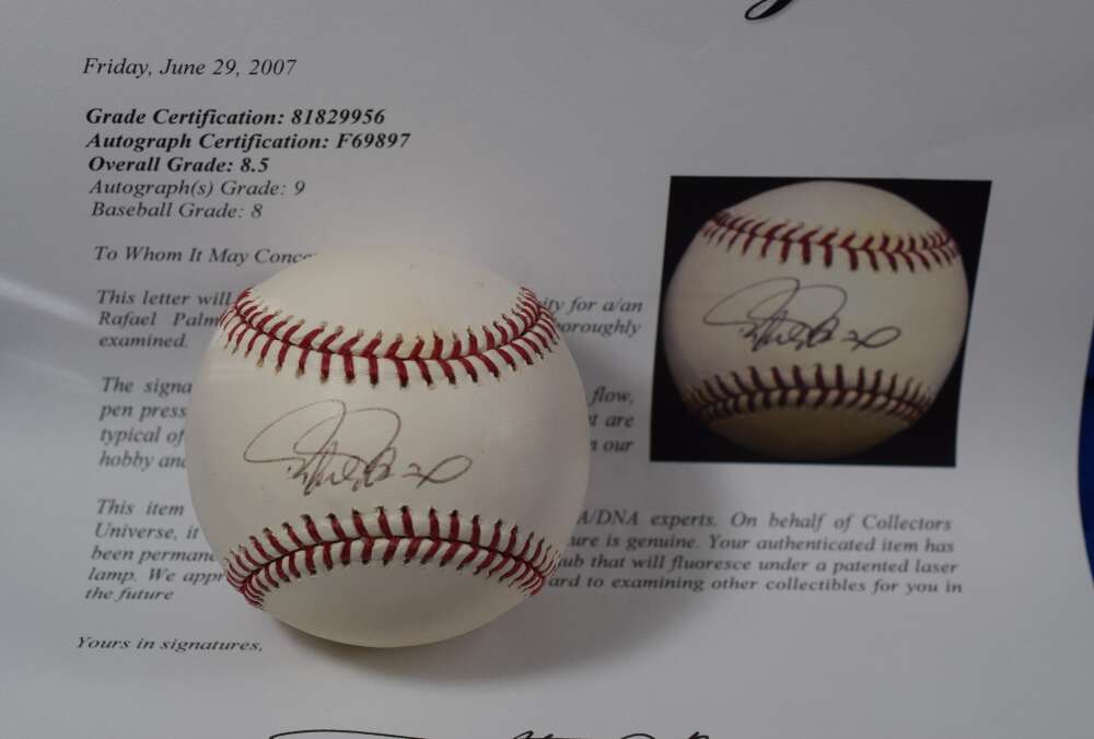 Rafael Palmeiro Mint 9 PSA DNA Autograph Major League Signed Baseball OML
