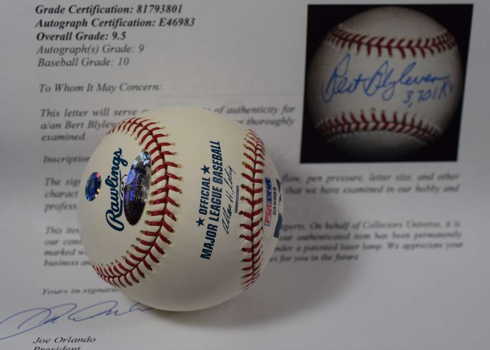 Bert Blyleven Mint 9 PSA DNA Autograph Major League Signed Baseball 3701 Ks